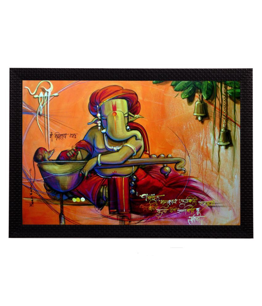     			eCraftIndia Multicoloured Lord Ganesha UV Wall Art