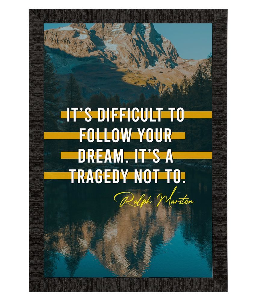     			eCraftIndia Teal Blue & Brown Motivational Quote Satin Matte Texture UV Wall Painting