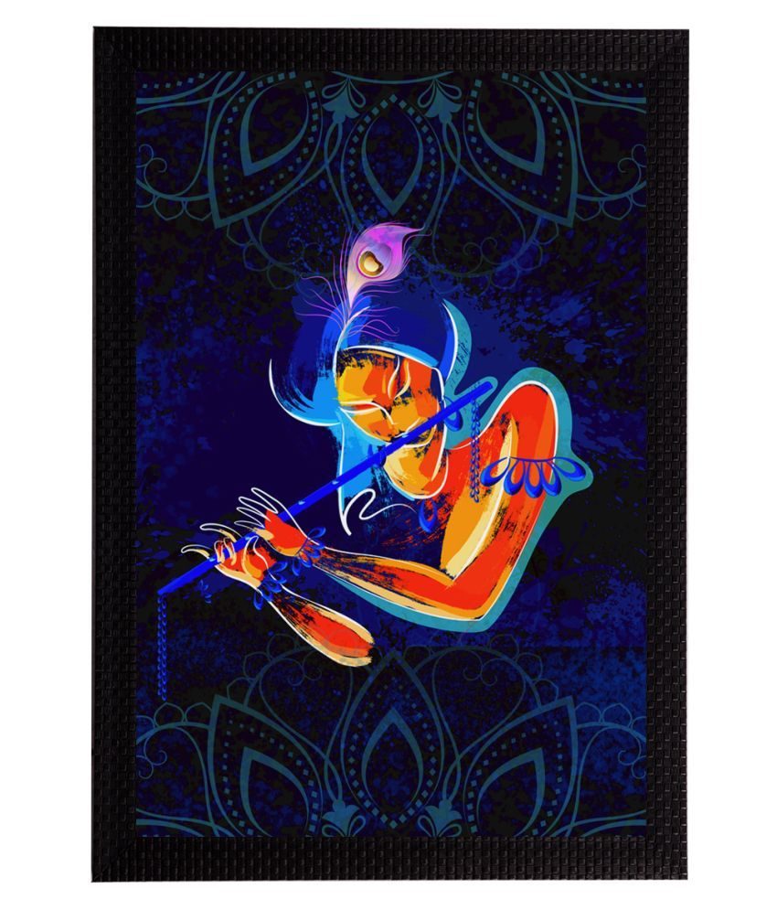     			eCraftIndia Lord Krishna Satin Matt Texture UV Art Painting