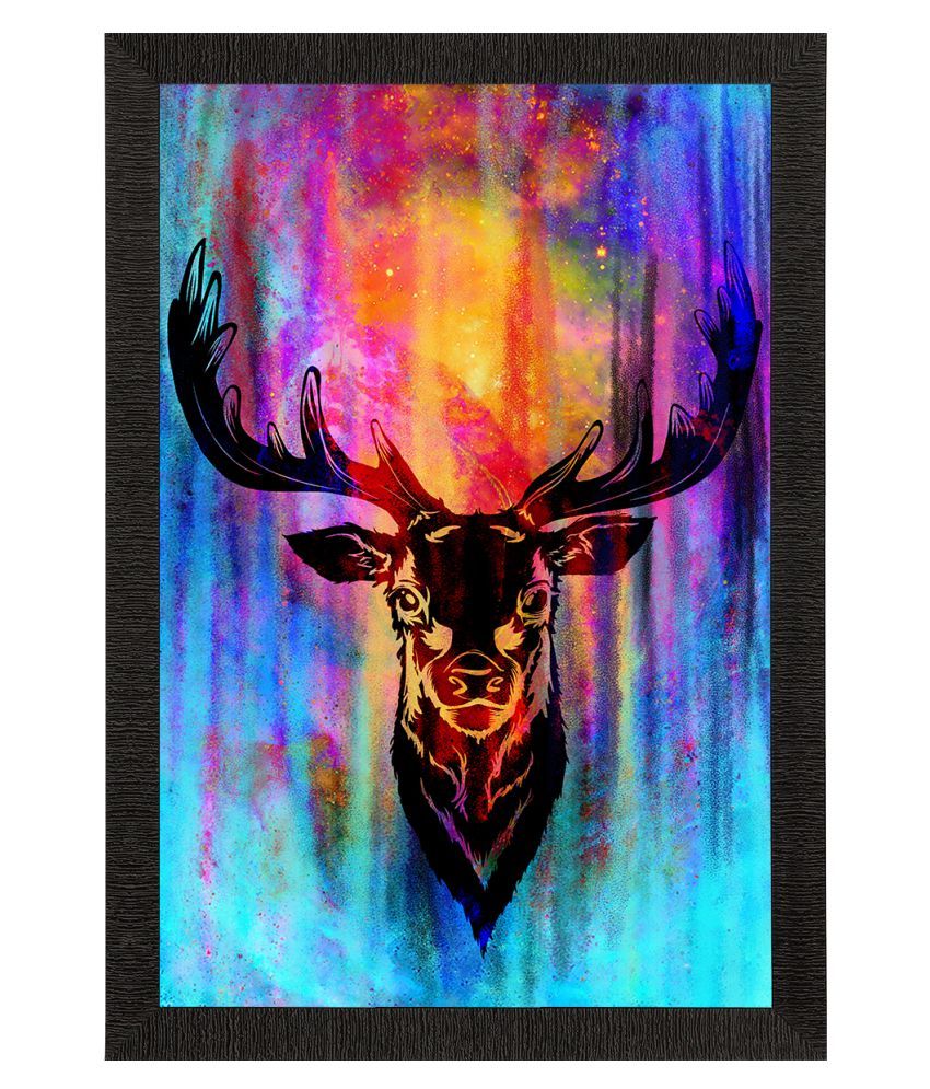     			eCraftIndia Multicoloured Reindeer Satin Matt Texture UV Art Painting