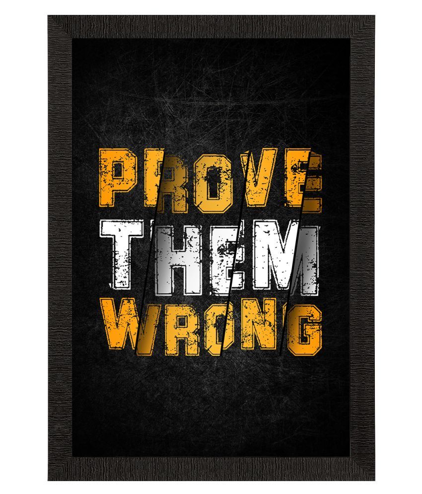     			eCraftIndia Black & Yellow Motivational Quote Satin Matte Texture UV Wall Painting