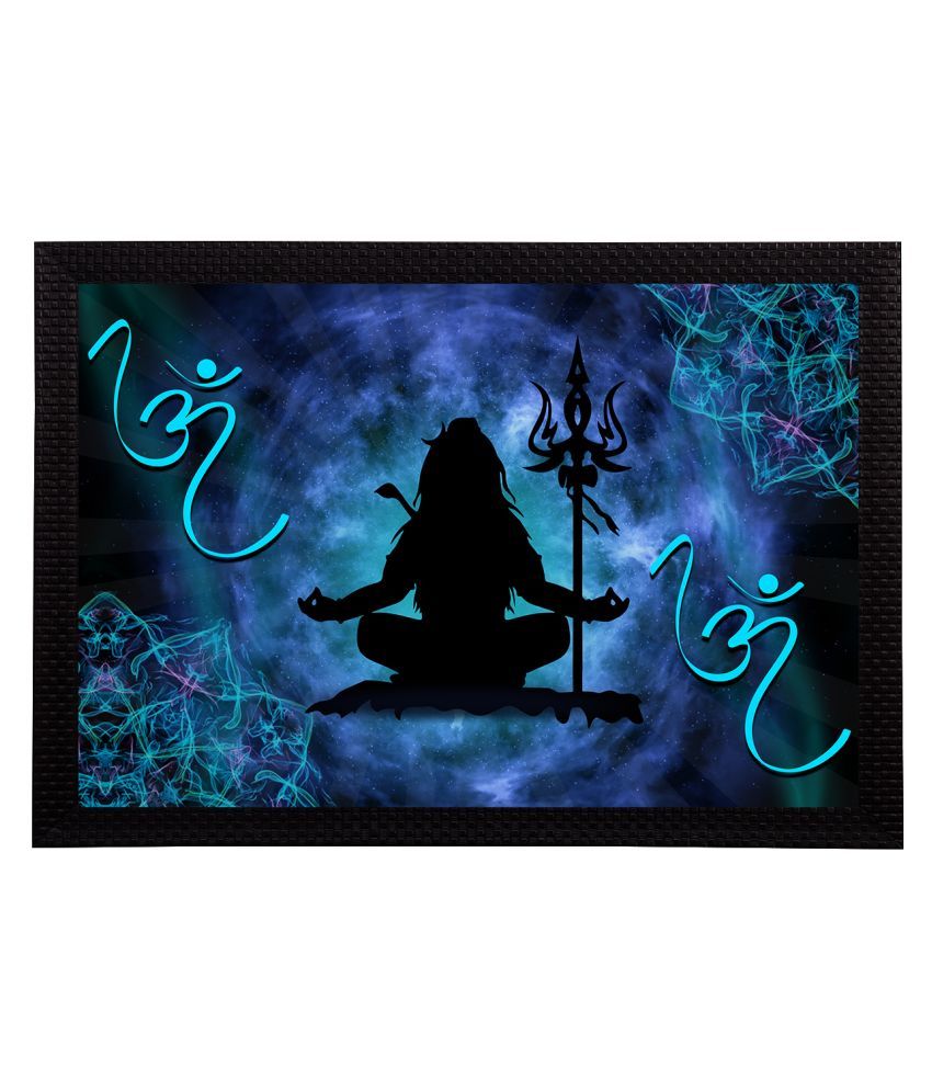     			eCraftIndia Blue & Black Lord Shiva Satin Matt Texture UV Wall Art