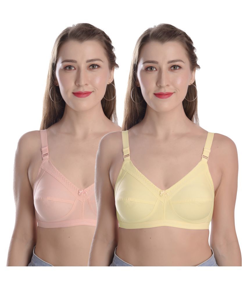     			Madam Pack of 2 Cotton Non Padded Women's Minimizer Bra ( Multi Color )