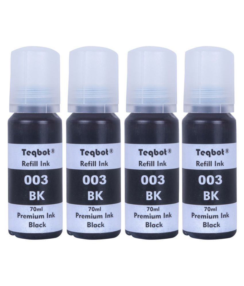 TEQBOT 003 L5190 For Epson Black Pack of 4 Compatible with Teqbot for Epson 001 003 Epson L5190, L3150, L3110, L1110, L4150, L6170, L4160, L6190, L6160