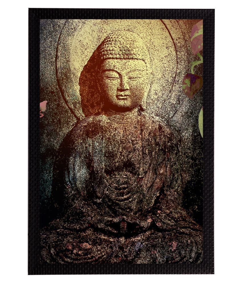     			eCraftIndia Beige & Brown Meditating Lord Buddha Satin Matt Texture UV Art Painting