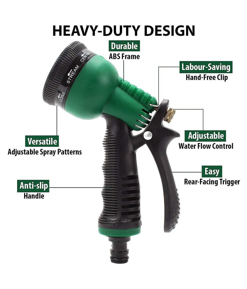 8 Function High Pressure Car/Bike/Gardening Cleaning Water Spray Gun for Office & Home- 