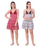 N-Gal Satin Baby Doll Dresses With Panty - Multi Color Pack of 2