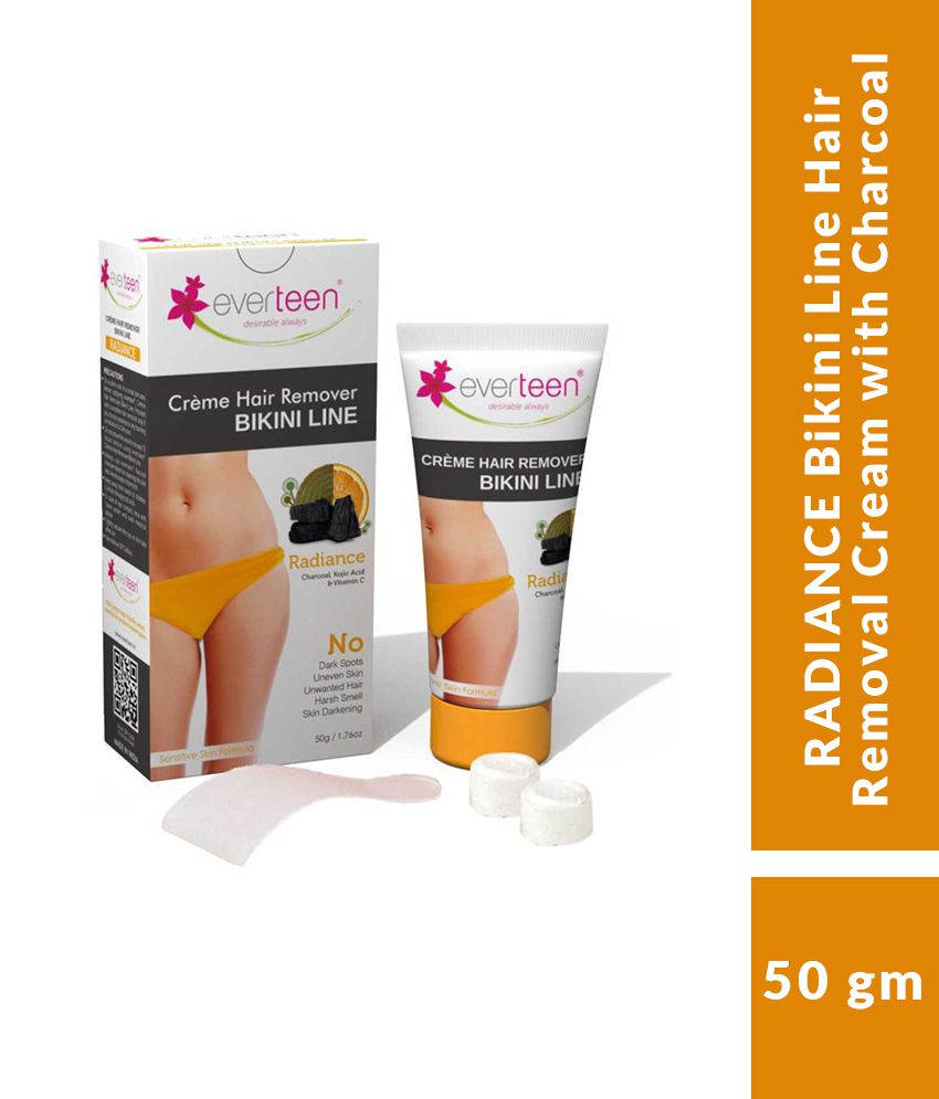 Buy everteen RADIANCE Bikini Line Hair Remover Creme with Charcoal, Kojic  Acid and Vitamin C - 1 Pack (50g) Online at Best Price in India - Snapdeal