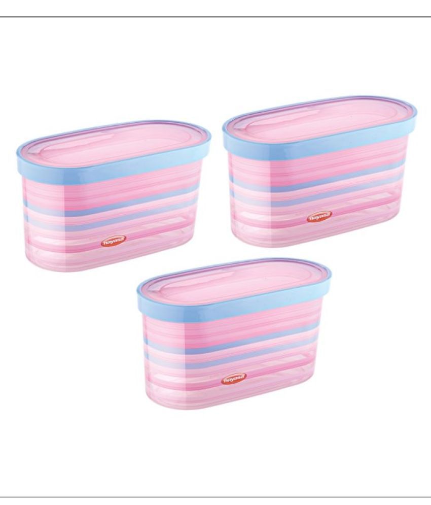 Nayasa Fusion Oval Dlx Plastic Food Container Set of 3 850 mL