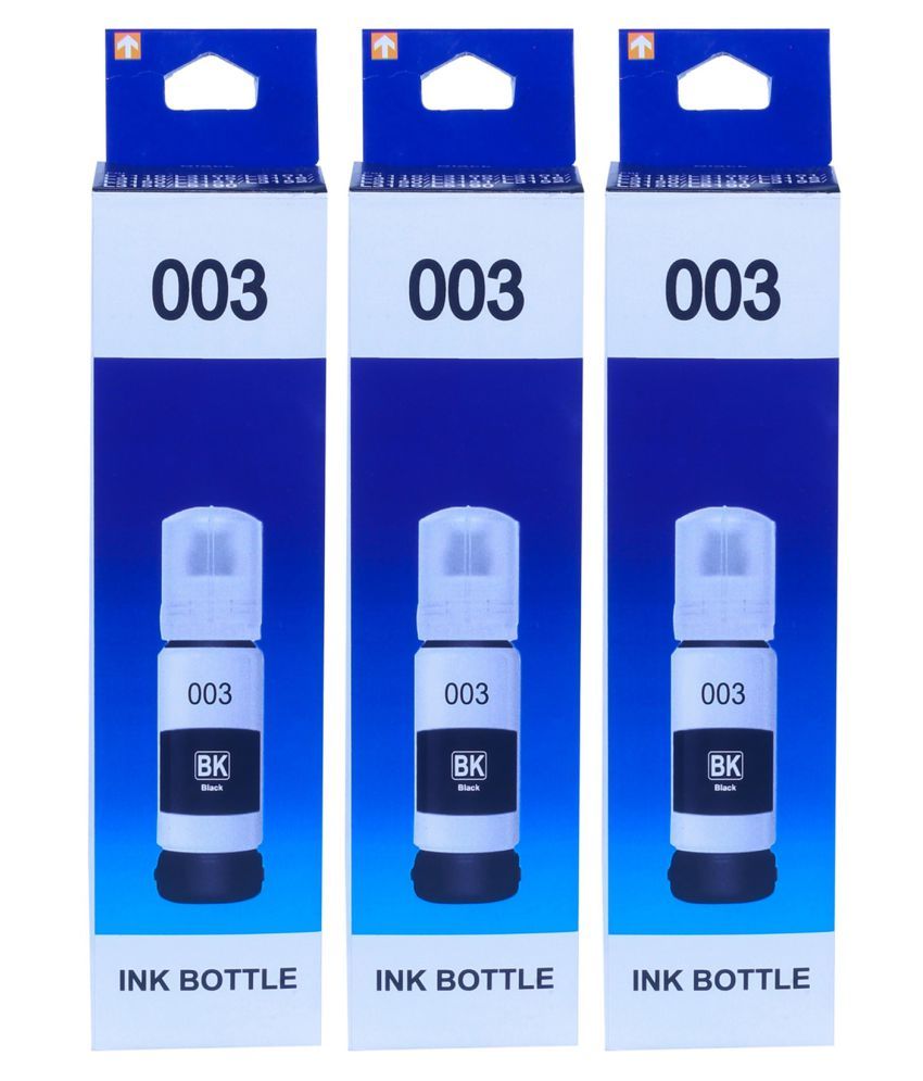Refill 003 Epson Black Pack of 3 Compatible with Epson InkJet Printers