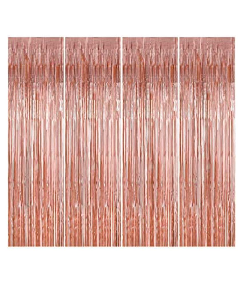     			Blooms Event pack of 4 Fringe Rose Gold curtain