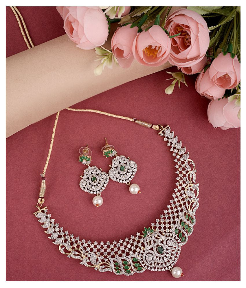     			Ladymania Alloy Green Contemporary/Fashion Necklaces Set Choker