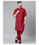 Hangup Maroon Cotton Blend Pathani Suit Pack of 3