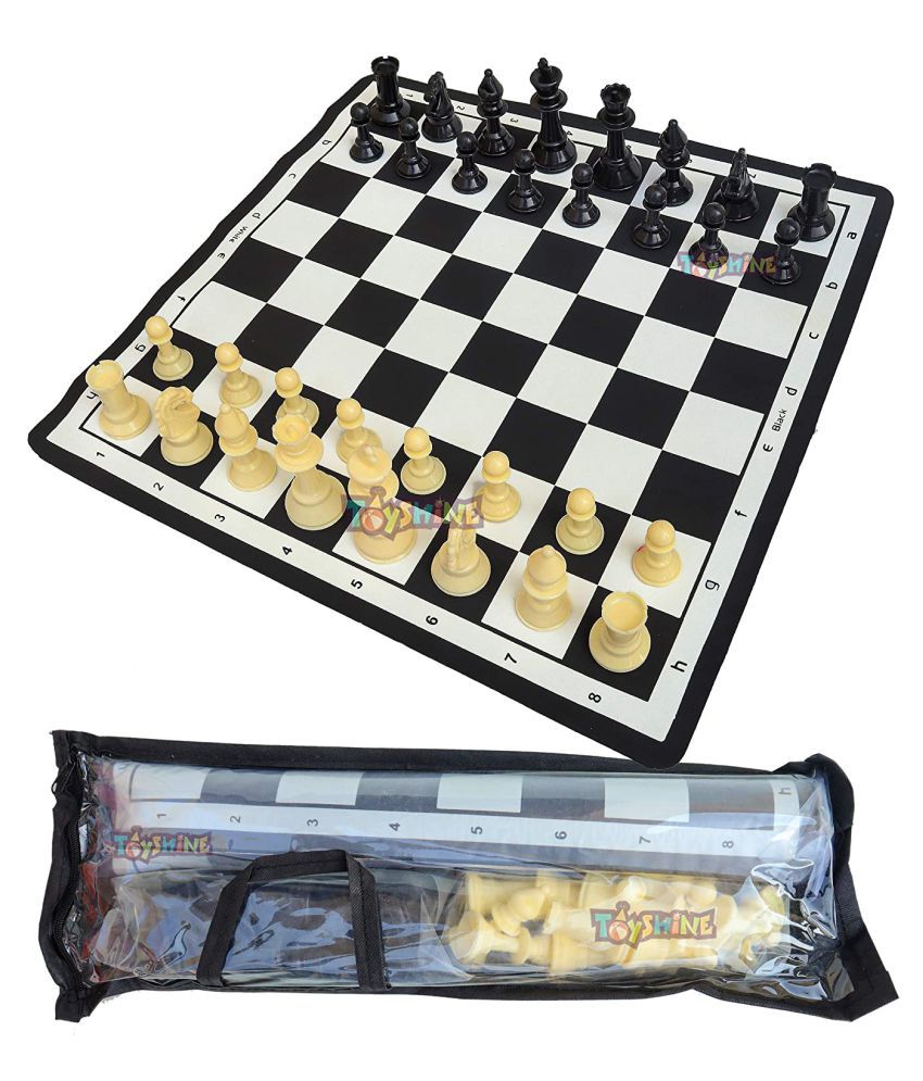 Toyshine Roll on Chess Board Game, 18-inch White and Black - B(SSTP)