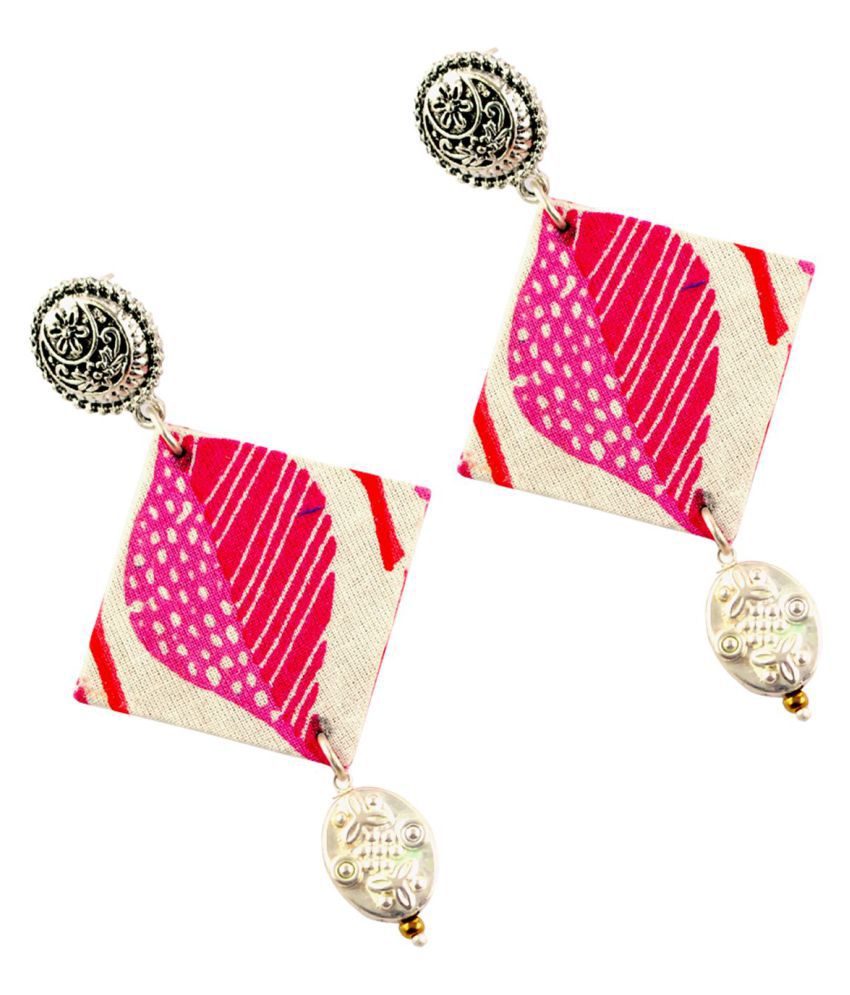 Pink And Offwhite Earring