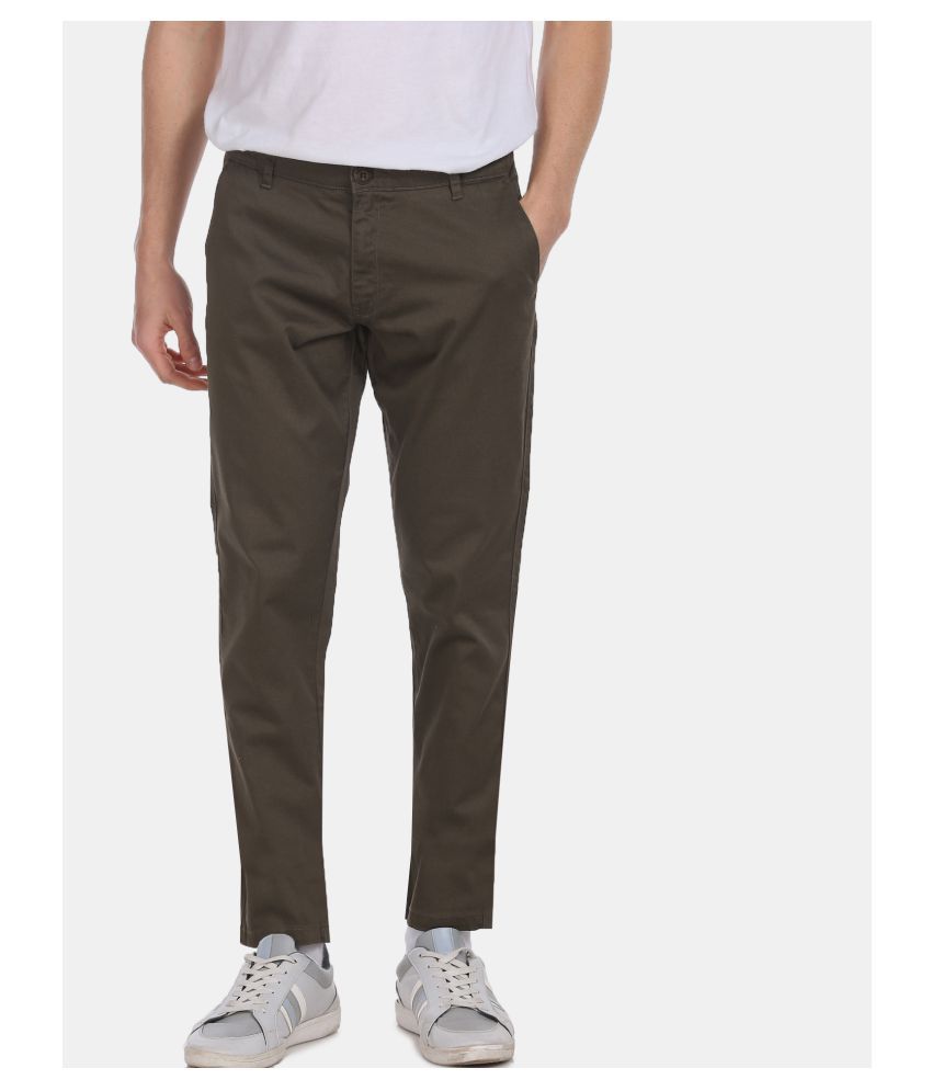    			Ruggers Brown Regular -Fit Flat Trousers Single