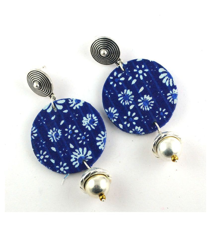 Voilet Blue And White Earring