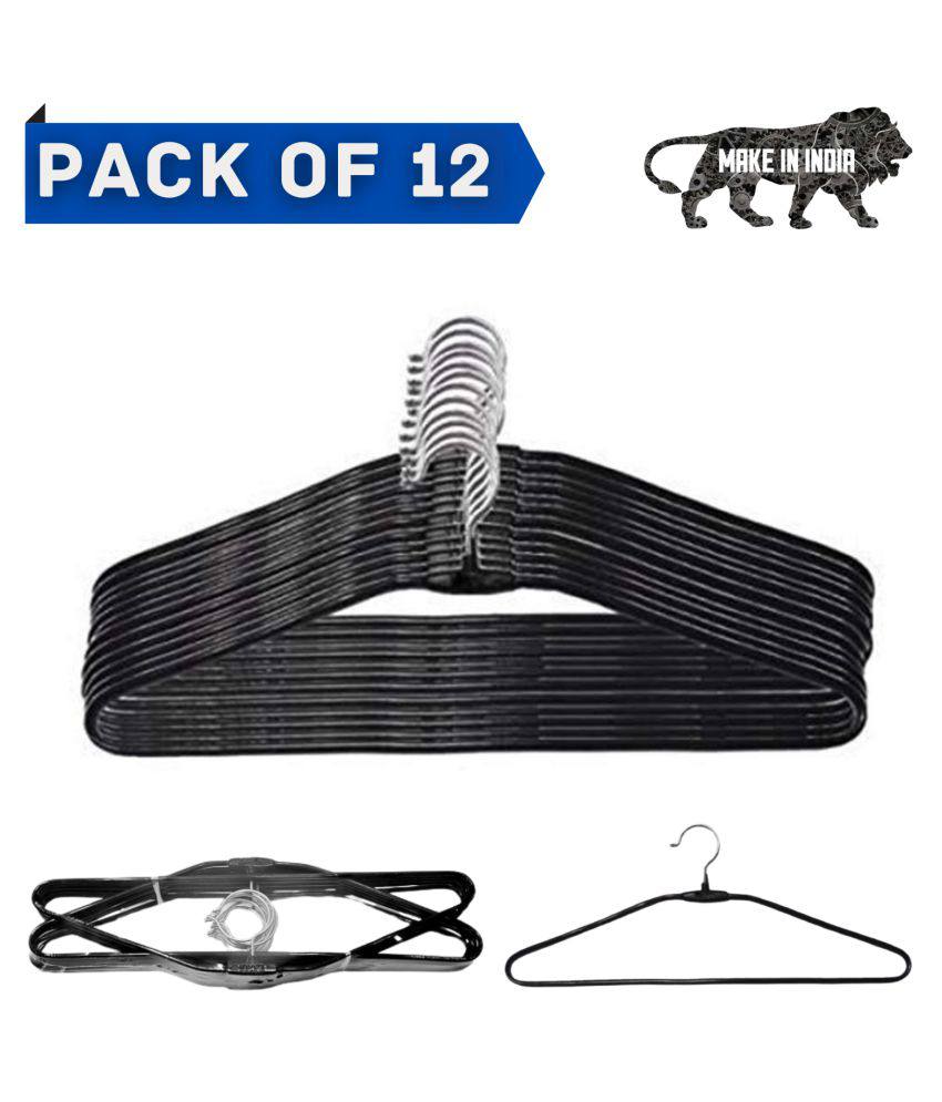 ORCA Plastic Cloth Hangers (Pack of 12),ABS Plastic Wardrobe Organiser ...