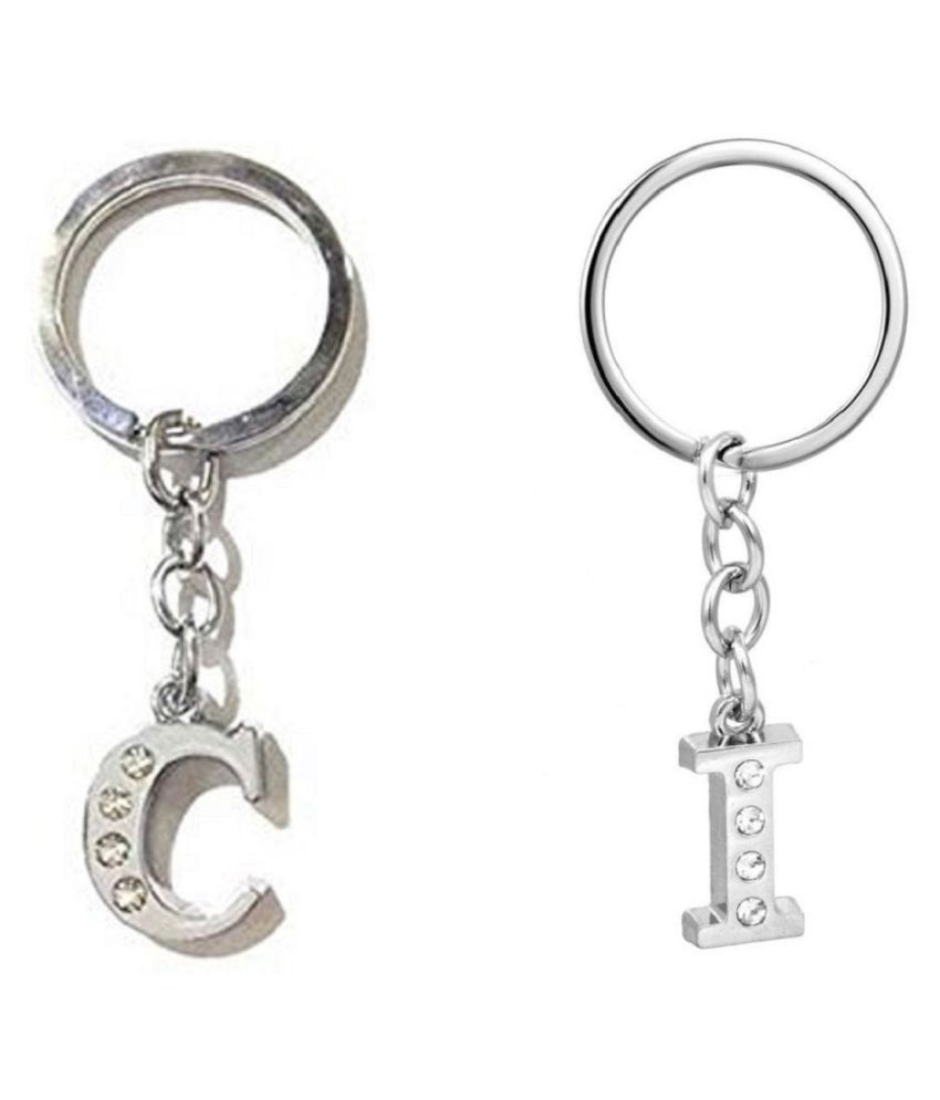     			Americ Style Combo offer of Alphabet ''C& I'' Metal Keychains (Pack of 2)