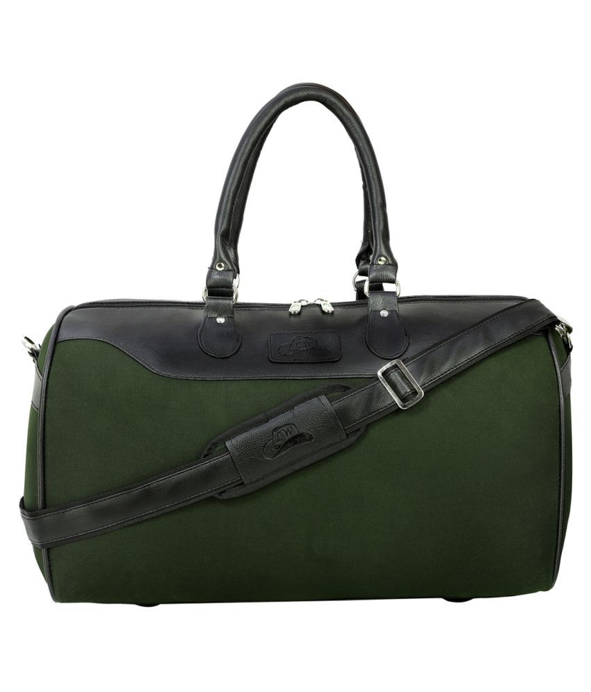     			Leather World 30 Ltrs Green Solid Duffle Bag