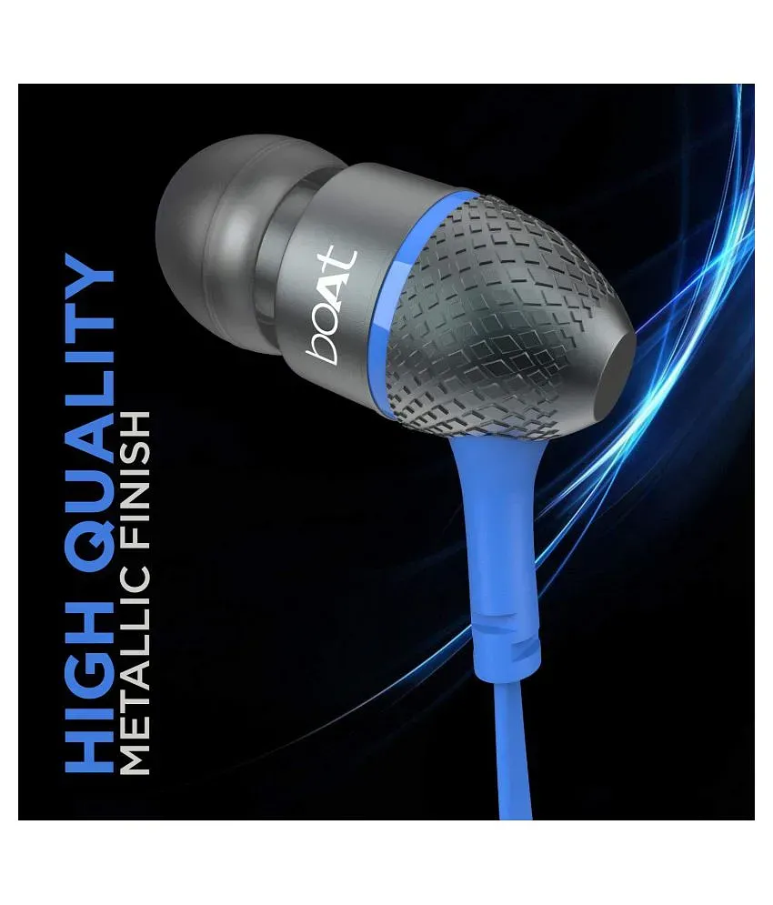 Buy boAt Bassheads 220 in Ear Wired Earphones with Mic Blue