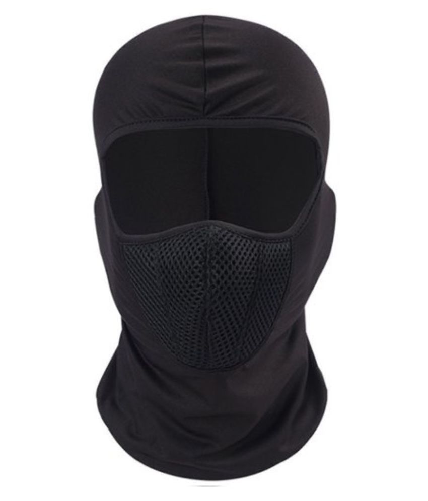 POWER ZONE Unisex Full Face Cover Breathable Cotton Blend Balaclava/ Rider Black Mask