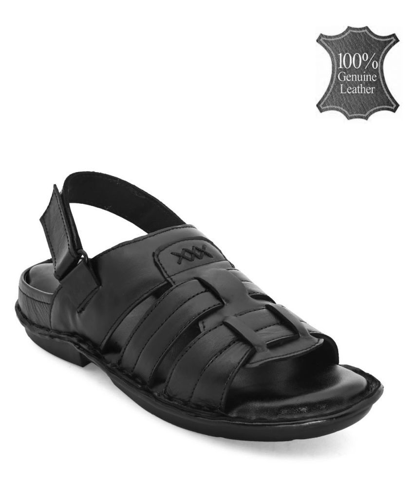 Fashion Victim Black Synthetic Leather Sandals