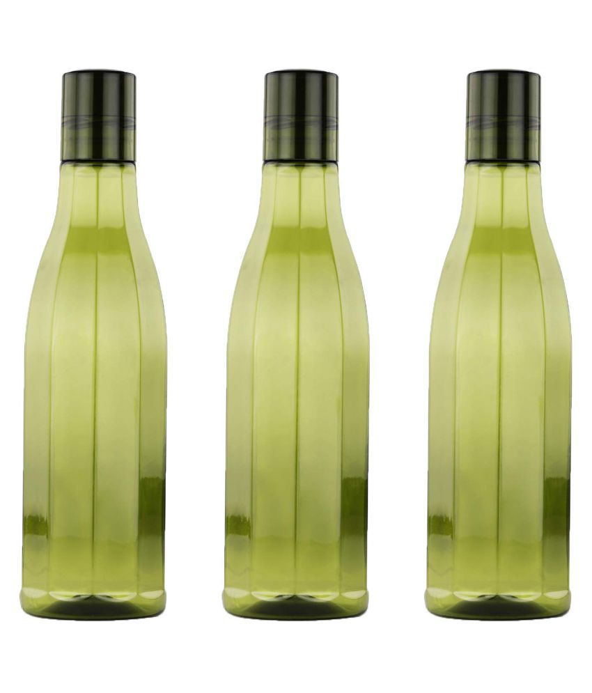     			Oliveware Premium AKQUA Range Plastic Water Bottle, 1L, Set of 3, Green