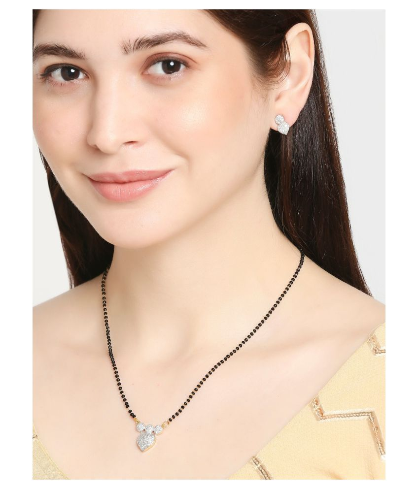     			Pujvi Fashions Women pride AD Heart mangalsutra Set for Womens.