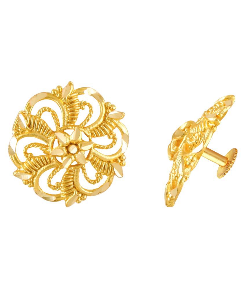     			Vighnaharta Flower shine Gold Plated Screw back alloy stud Earring for Women and Girls  {VFJ1430ERG}