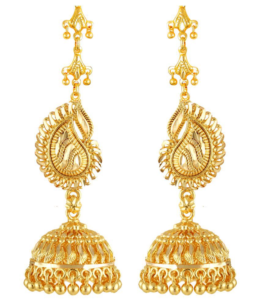    			Vighnaharta Traditional Gold Plated Screw back alloy kanchain Jhumki Earring for Women and Girls  {VFJ1440ERG}