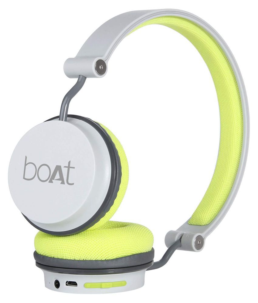 boAt Rockerz 400 Over Ear Bluetooth Headphones with Single Press Voice Assistant (Grey/Green)