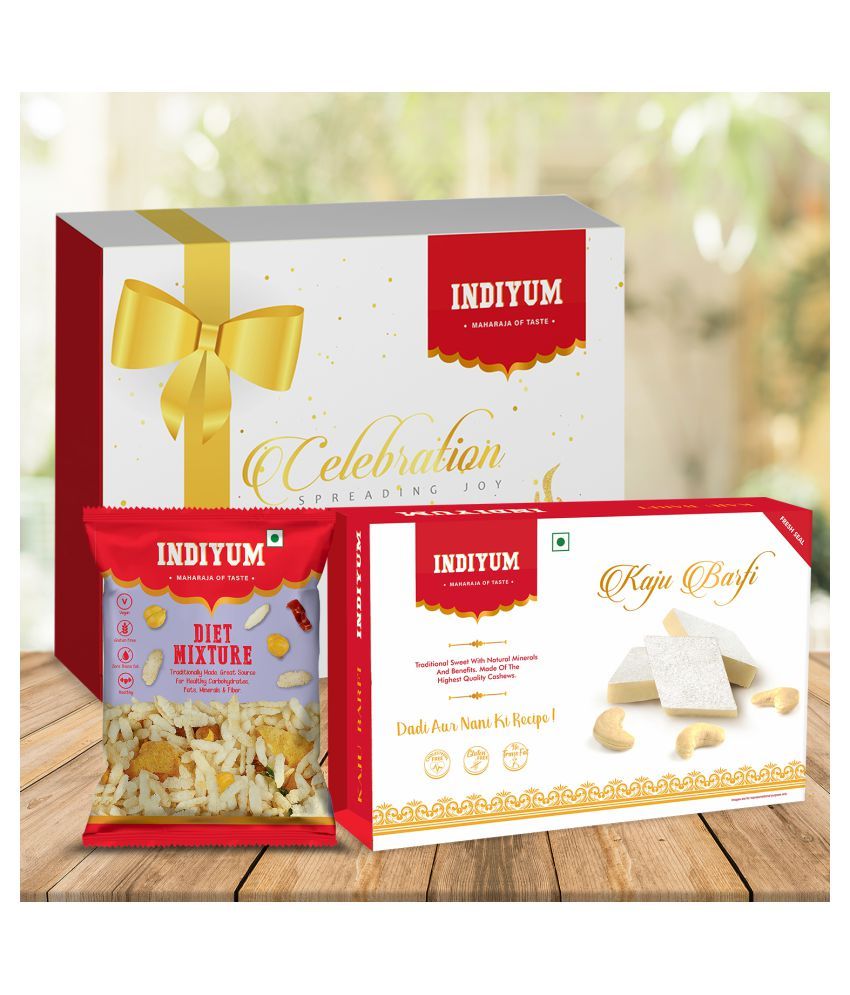     			Indiyum Sweet Mithai Combo Gift Pack -Kaju Barfi 200g Diet Mixture 40g