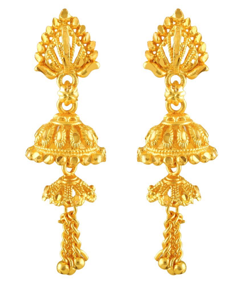     			Vighnaharta Chain Drop Gold Plated Screw back alloy Jhumki Earring for Women and Girls  {VFJ1426ERG}