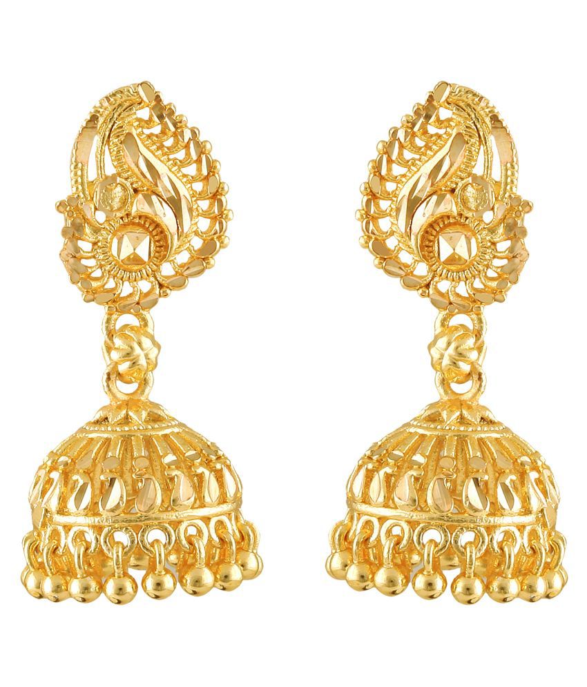     			Vighnaharta Elegant Beautiful Gold Plated Screw back alloy Jhumki Earring for Women and Girls  {VFJ1412ERG}