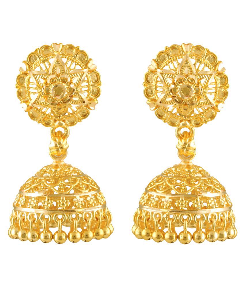     			Vighnaharta Glittering glance Gold Plated Screw back alloy Jhumki Earring for Women and Girls  {VFJ1417ERG}
