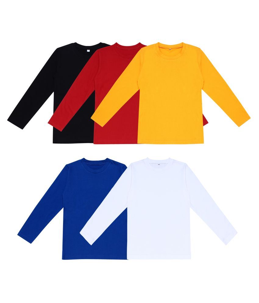     			Diaz Boys/Girls Cotton Full Sleeves T-shirt combo pack of 5