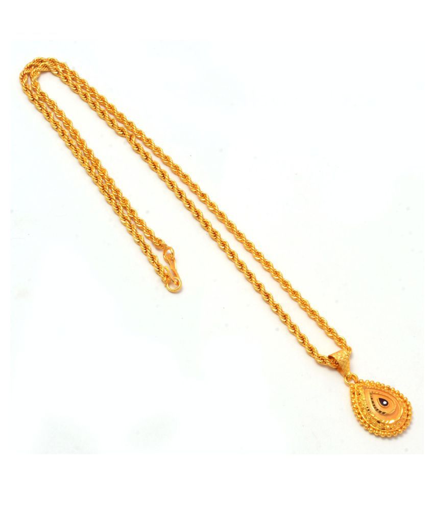     			Jewar Mandi New Design Gold Plated Locket/Pendant with Rope/Rassi Chain Daily use for Men, Women & Girls, Boys