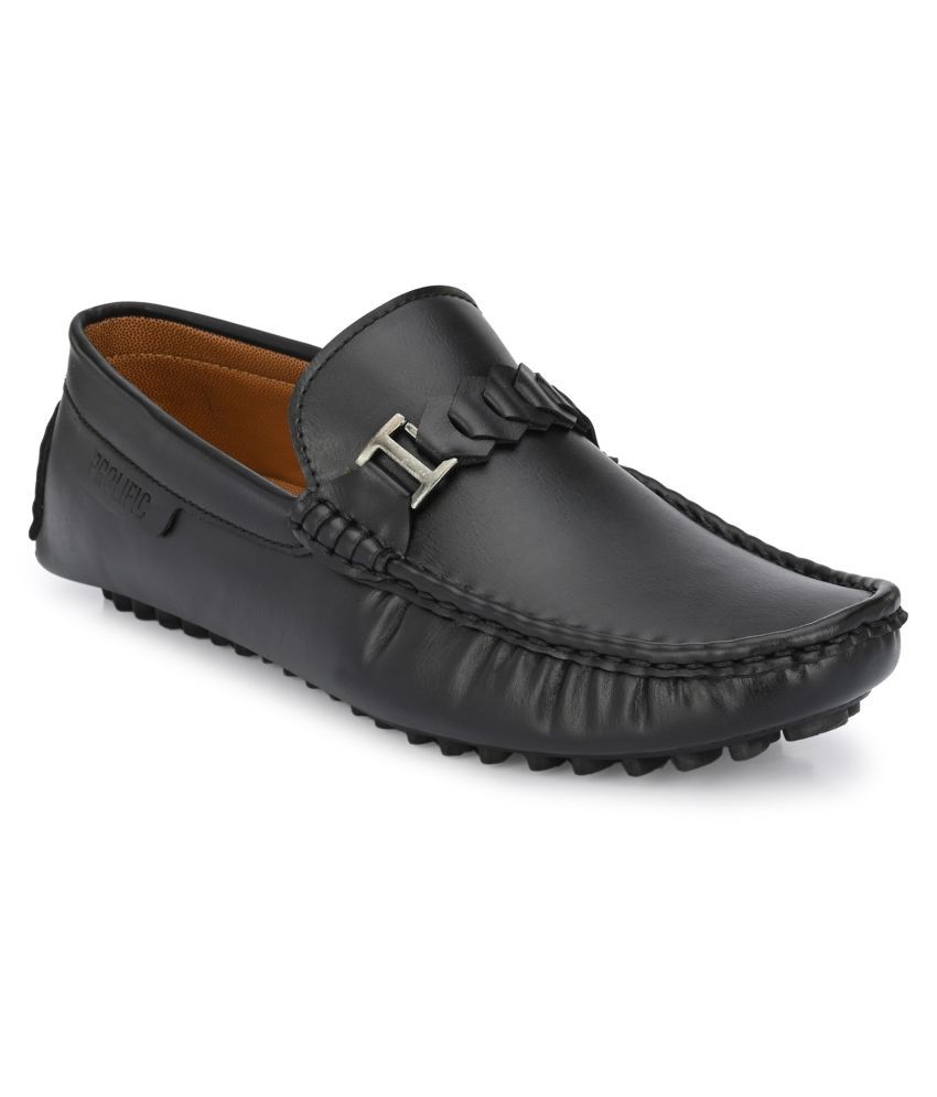     			Prolific Artificial Leather Black Formal Loafers