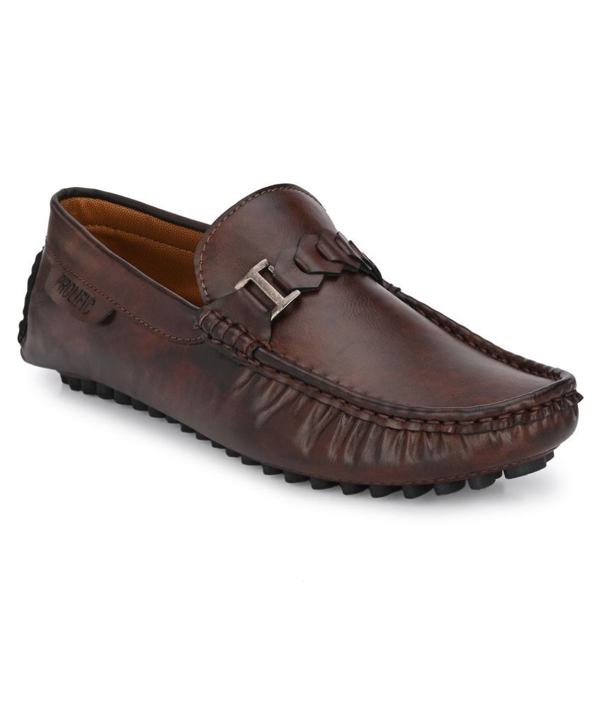     			Prolific Artificial Leather Brown Formal Loafers