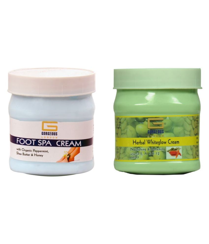 Gorgeous London Foot Spa & Herbal White Glow Foot Cream ( 450 g ) Pack of 2