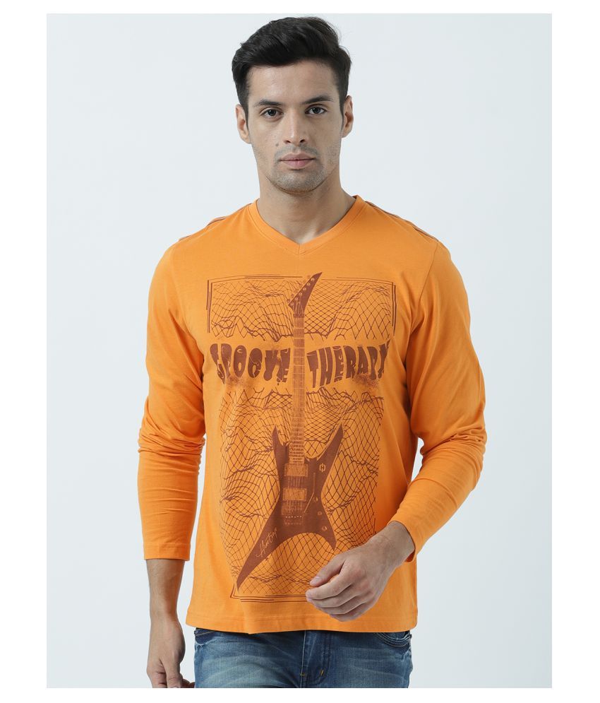     			Huetrap Pack of 1 Cotton Regular Fit Men's T-Shirt ( Orange )