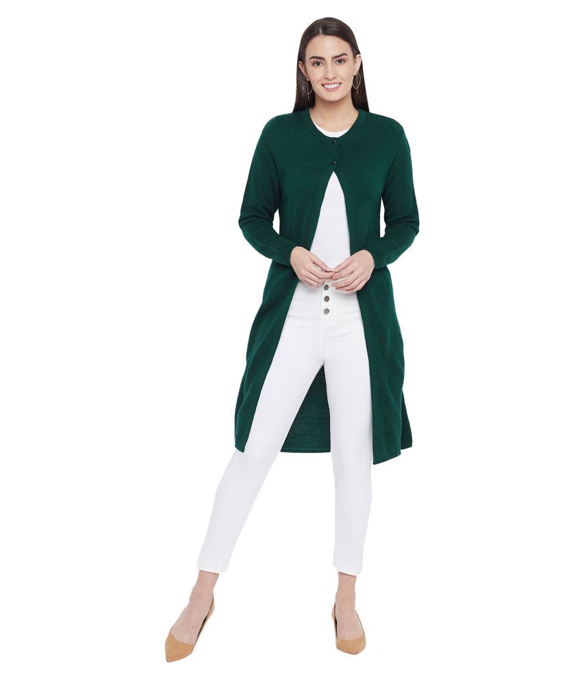     			Clapton Acrylic Green Buttoned Cardigans - Single