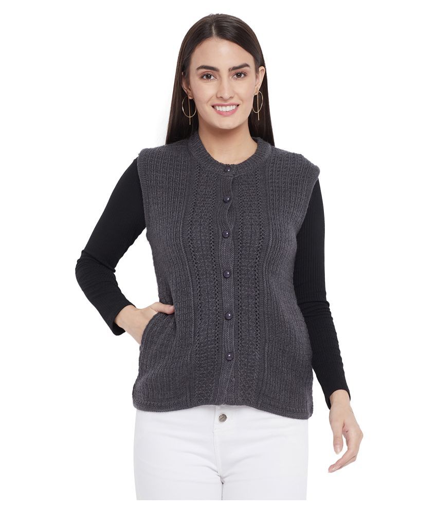     			Clapton Acrylic Grey Buttoned Cardigans - Single