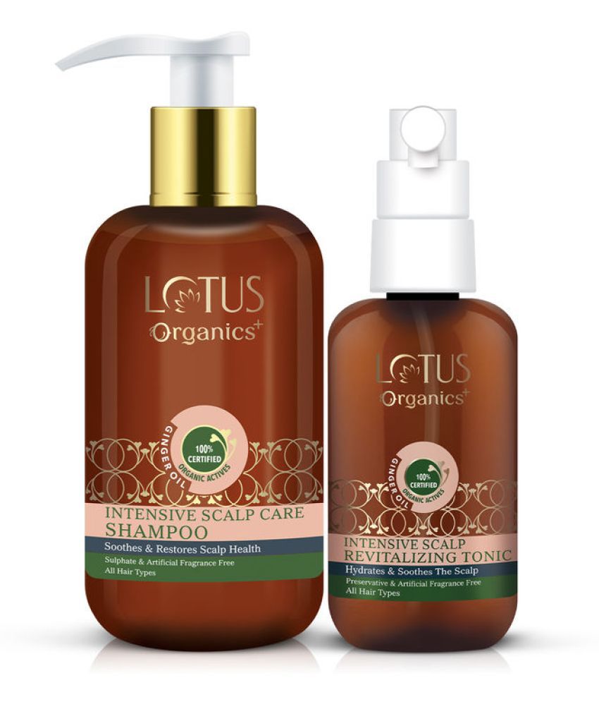     			Lotus Organics+ Intensive Scalp Care Shampoo & Revitalising Hair Tonic Combo, 2 Product Combo