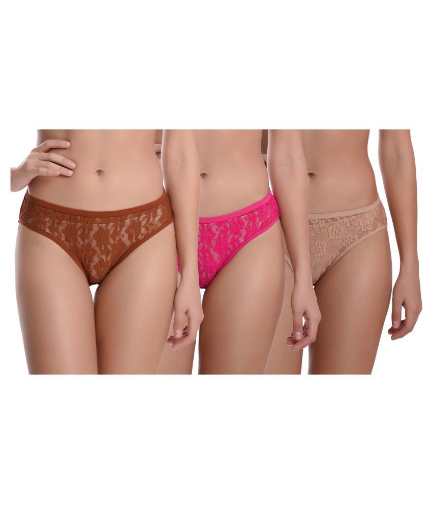     			Madam Pack of 3 Lace Women's Bikini Panties ( Multi Color )