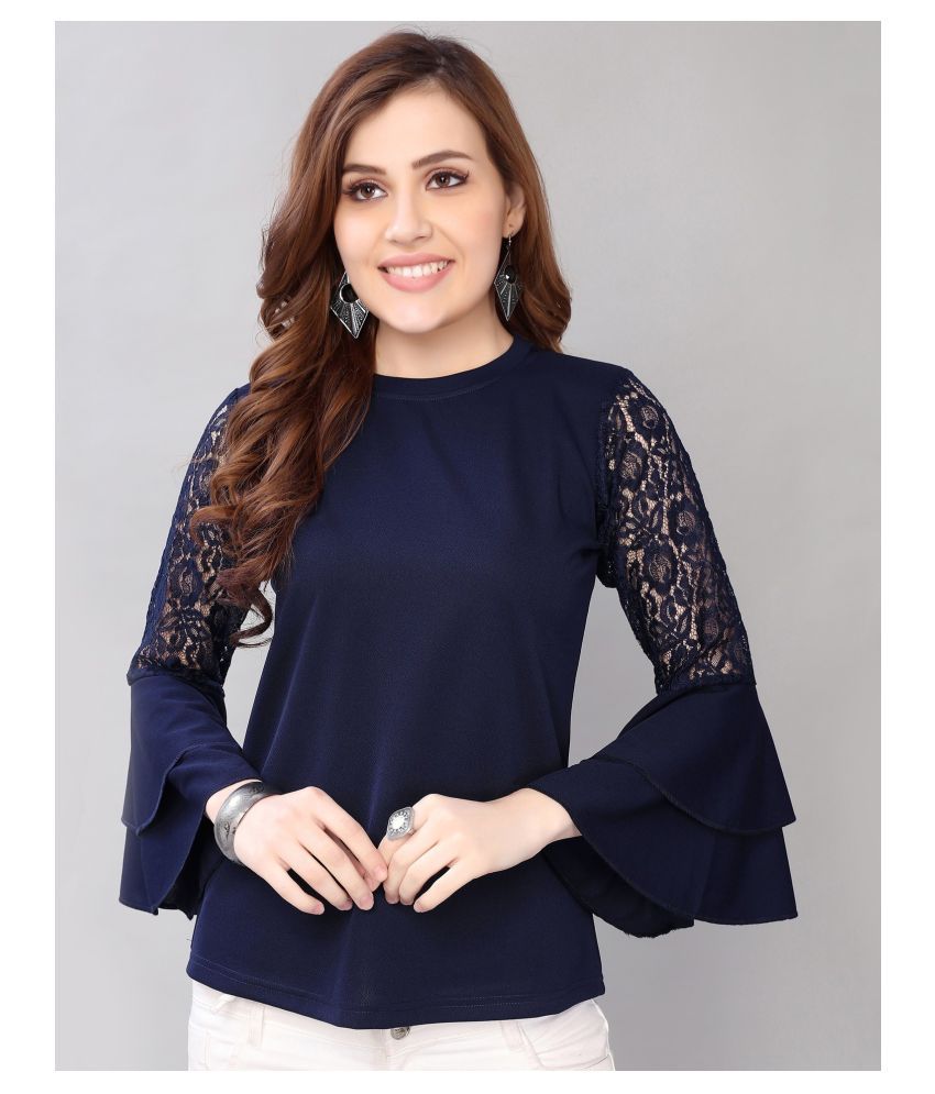     			Selvia Cotton Blended Regular Tops - Blue Single