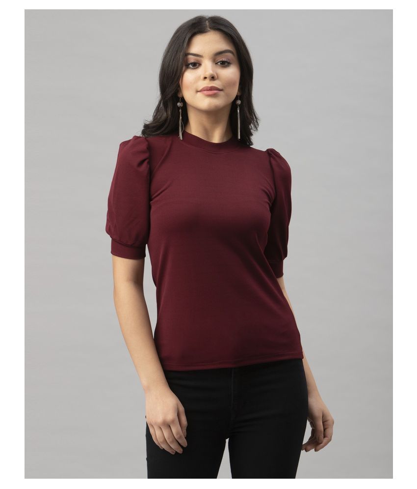     			Selvia Cotton Blended Regular Tops - Maroon Single