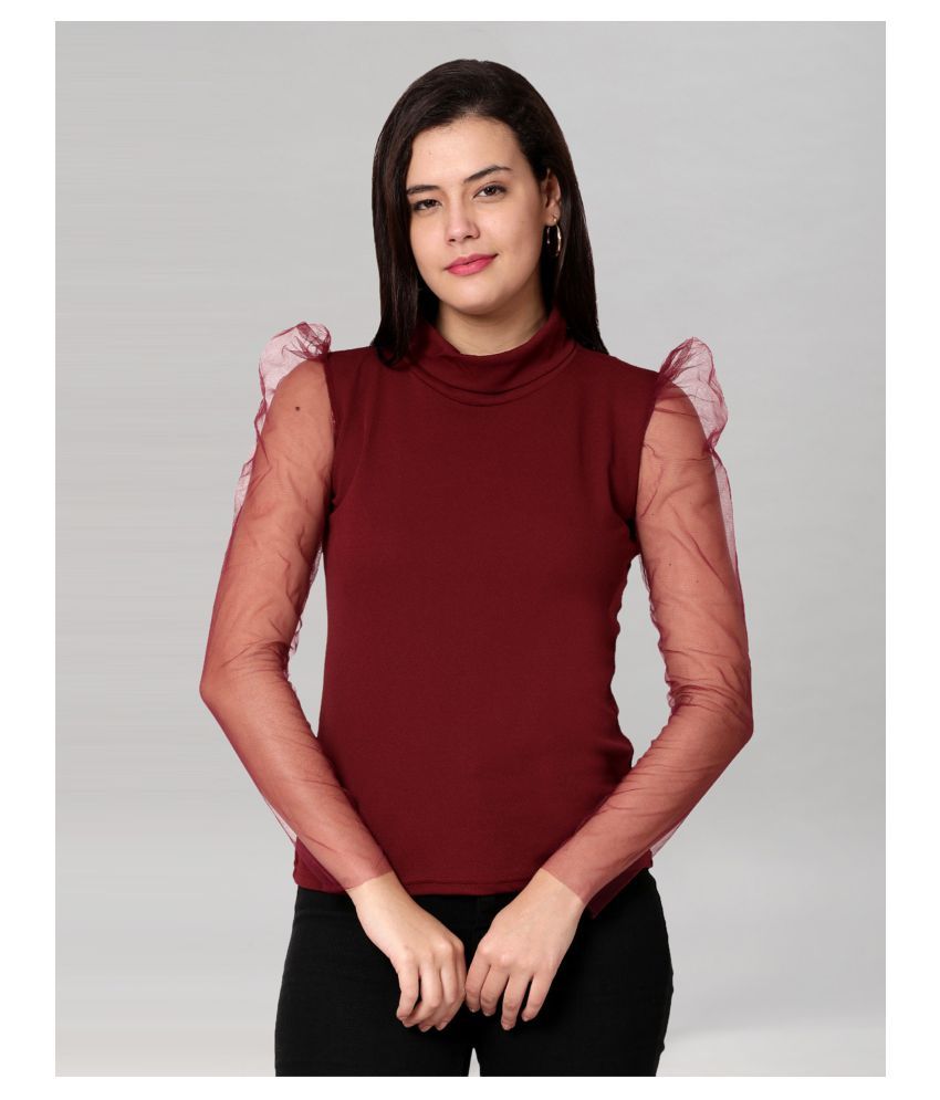     			Selvia Cotton Blended Regular Tops - Maroon Single