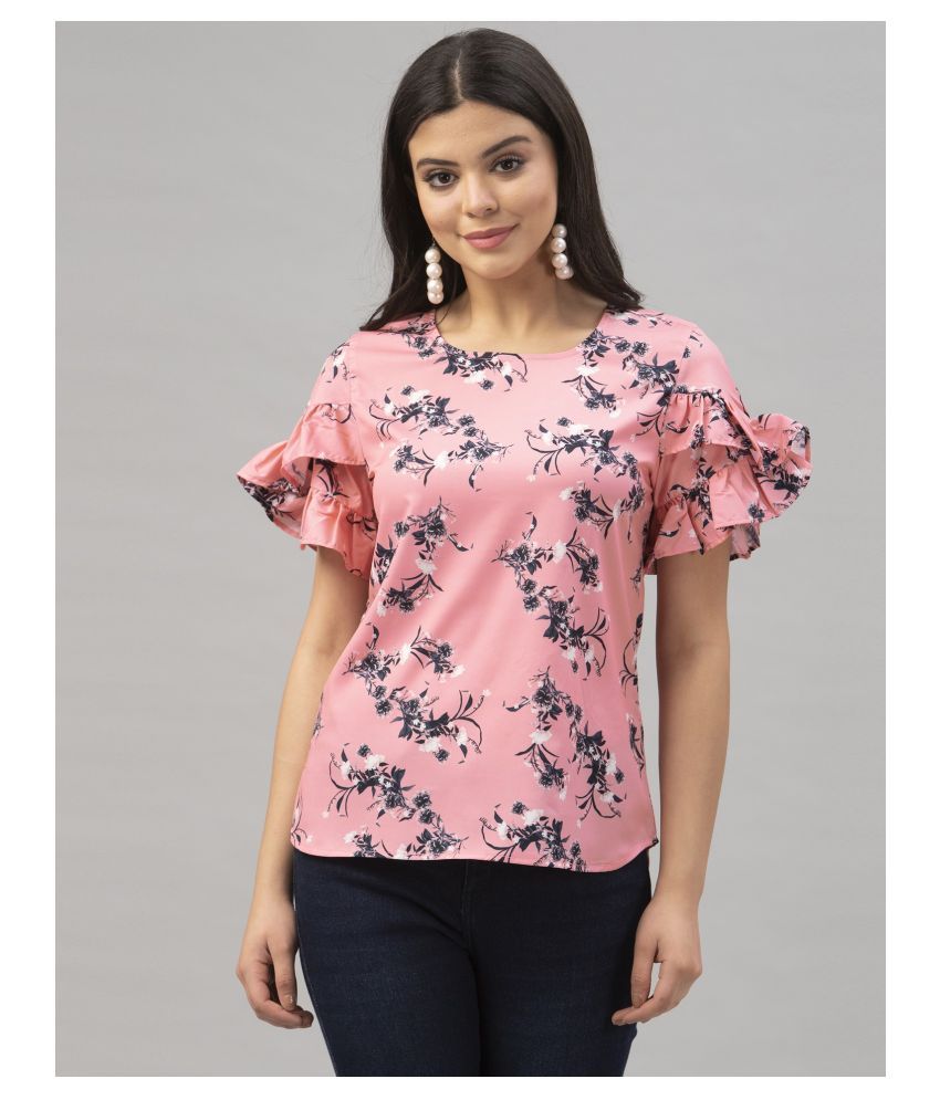     			Selvia Crepe Regular Tops - Pink Single